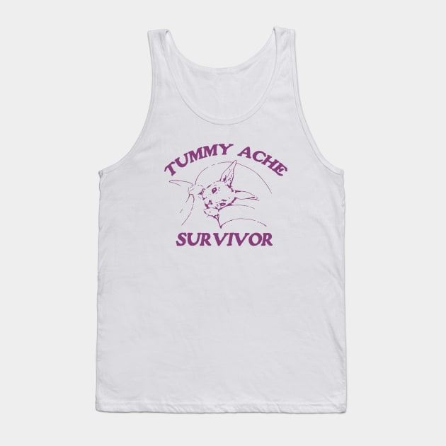 Tummy Ache Survivor T Shirt, Tummy Ache Tee, Meme T Shirt, Vintage Cartoon T Shirt, Aesthetic Tee, Unisex Tank Top by Justin green